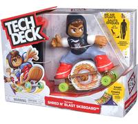 Tech Deck Shred N' Blast Sk8board, Motorised Finger Skateboard Toy with Rider and Ramp for Fast Tricks and High Jumps, Kids Toys for Boys and Girls Ages 6 and Up