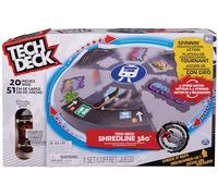TEcH DEcK, Shredline 360 Motorized Skate Park, X-connect creator, customizable and Buildable Turntable Ramp Set with Exclusive Fingerboard, Kids Toy