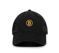 Tech Design Bitcoin Cryptocurrency Embroidered Baseball Cap Cotton Adjustable Dad Hat, Black, One size