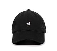 Tech Design Chicken Baseball Cap Embroidered Cotton Adjustable Dad Hat, Black, One size