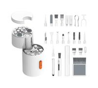 Tech Detailing Bundle, 33 Piece Compact Magnetic Brush Kit, Multi-Functional Cleaning Capability, All in Device Port Scrubber for Notebook, Monitor, Lens, Timepiece, Buds, Audio Gear