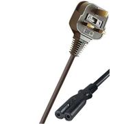 Tech Express Figure of 8 UK Mains Electric Power Lead, 2 metre Length, Black, Type G, Compatible with Steepletone Brighton Radio, 3 amp Fused, British Standards BS1362 - Safety Tested and Certificated