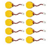 Tech-Fan © CR2032 Lithium 3V Battery, Pack of 10, CMOS RTC BIOS, 2 Pin Connector, Replacement Button Battery, Compatible with ASUS K50AB, K50IN, N55S, N55SF, G60, G60J, G60JX, G60VX, G75V, K Series, N
