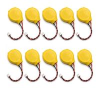 Tech-Fan CR2032 Lithium 3V Battery, Pack of 10, CMOS RTC BIOS Memory Battery, 2 Pin Connector, Compatible with Lenovo ThinkPad E220s, E420s, E420-E495, E520-E595, E14, E15, E16