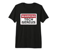 Tech Genius Playful Warning Sign Premium T-Shirt