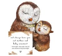 Tech Island Owl Always Love You Owl Ornament, Mother and Baby Owl Figurine with Sentiment Card - Resin Family Decoration, Gift for Birthday, Anniversary