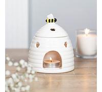 Tech Island Wax Burner, Beehive Ceramic Wax Melt Burners, Wax Melts, Aromatherapy Diffuser, Oil Diffuser, Essential Oil for Diffusers for Home Decor, Air Fresheners, Room Décor (White beehive)