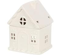 Tech Island Wax Burner, Ceramic Gingerbread House Oil Burne, Wax Melt Burners, Wax Melts, Aromatherapy Diffuser, Oil Diffuser Tea Lights Candle Holder For Home, Room Décor (White)