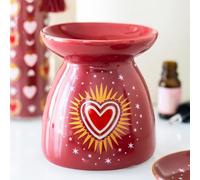 Tech Island Wax Burner, Ceramic Sacred Heart Oil Burner Wax Melt Burners, Wax Melts, Aromatherapy Diffuser, Essential Oil for Diffusers for Home Decor, Air Fresheners, Room Décor