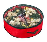 Tech Island Wreath & Garland Storage Bag, 73 cm Diameter, Red, Waterproof with Clear Window