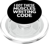 Tech Life I Got These Muscles Writing Code Engineer PopSockets PopGrip for MagSafe