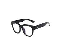 TECH-LINE-DIRECT Black Retro Frame Eyeglasses Clear Lenses for Women Men Nerd Geek Glasses