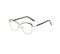TECH-LINE-DIRECT FASHION ACCESSORIES Black/Gold/Silver Colour Cat Eye Glasses Frames Women Metal Eyewear (Gold Frame + Clear Lense)
