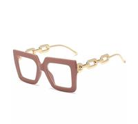 TECH-LINE-DIRECT FASHION ACCESSORIES Blue Light Blocking Glasses for Women/Mens Anti UV400 Glare Big Glasses Frames | Oversized Glasses (Khaki Frame + Clear Lens)