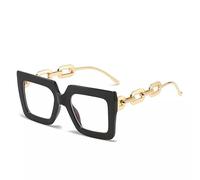 TECH-LINE-DIRECT FASHION ACCESSORIES Blue Light Blocking Reading Glasses for Women/Mens Anti UV400 Glare Big Glasses Frames | Oversized Glasses (Black Frame + Clear Lens)
