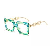 TECH-LINE-DIRECT FASHION ACCESSORIES Blue Light BlockingGlasses for Women/Mens Anti UV400 Glare Big Glasses Frames | Oversized Glasses (Green Frame + Clear Lens)