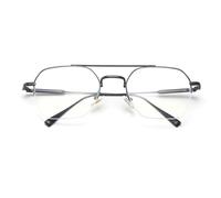 TECH-LINE-DIRECT FASHION ACCESSORIES Double Bridge Square Anti-blue Light Glasses Anti Glare Gaming Glasses Metal Frame Stylish Men/Women [Black Frame]
