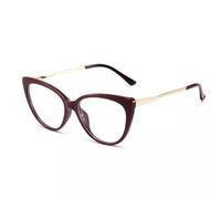TECH-LINE-DIRECT FASHION ACCESSORIES Frame Super Popular Cat Eye Computer Glasses Anti Blue Light Optical Frames For Women (Red Frame + Clear Lens)