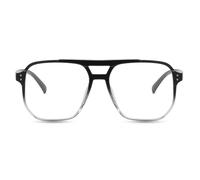 TECH-LINE-DIRECT FASHION ACCESSORIES Vintage Double Bridge Retro Style Gaming Blue Light Blocking Eyewear Frames for Women & Men [Black/Clear Frame]