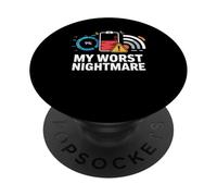 Tech My Worst Nightmare Low Battery Wifi Icon PopSockets Adhesive PopGrip