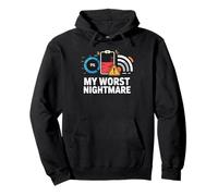 Tech My Worst Nightmare Low Battery Wifi Icon Pullover Hoodie