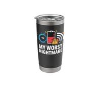 Tech My Worst Nightmare Low Battery WiFi Icon Stainless Steel Insulated Tumbler