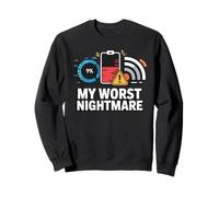 Tech My Worst Nightmare Low Battery Wifi Icon Sweatshirt