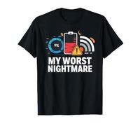 Tech My Worst Nightmare Low Battery WiFi Icon T-Shirt