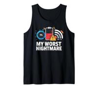 Tech My Worst Nightmare Low Battery WiFi Icon Tank Top