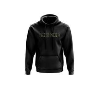 Tech Noir Hoodie Film Genre Future Cyborg Robot Dystopian Movie Terminator Idea Present Twin Needle Stitch Detailing 80% Ringspun Cotton 20% Polyester Kangaroo Pouch Pocket (Black, XL)