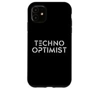Tech Optimism Funny Positive Good Future Scifi AI Bot Fan Case for iPhone 11