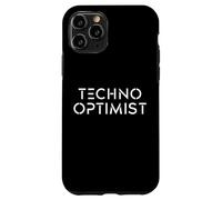 Tech Optimism Funny Positive Good Future Scifi AI Bot Fan Case for iPhone 11 Pro
