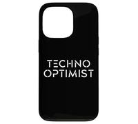 Tech Optimism Funny Positive Good Future Scifi AI Bot Fan Case for iPhone 13 Pro