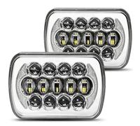 Tech-Plus Pair DOT Approved 5''x7'' 6''x7'' 105w Osram Chrome Projector Led Headlights with High/Low Beam and Angel Eyes DRL for Jeep Wrangler YJ Cherokee XJ H6054 H5054 H6054LL 69822 6052 6053