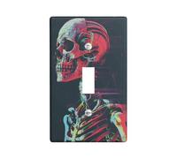 Tech punk Skeleton Light Switch Cover Plates/Outlet Covers, Neon Halloween Decor for Wall Accents, Thermoplastic Wall Plates, Standard Size Single Toggle