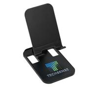 TECH SENSE Foldable Phone Stand for Desk - Adjustable Height & Angle Mobile Cradle Holder for iPhone 17 16 15 14 Pro Max Plus Air, 13 12 11 Pro Max Mini,Xs, X Samsung, 4"- 11" Smartphones (Black)