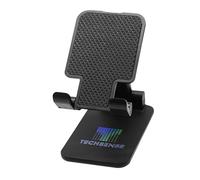 TECH SENSE Foldable Phone Stand for Desk, Height Adjustable Phone & Universal Mobile Holder for iPhone 17/16/15/14 Pro Max, Air, 13 12 Pro Max Mini, 11 Pro, Xs/XR/X, Galaxy, All Mobile Phones (Black)