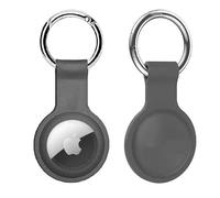 Tech Sense Silicone Case for AirTag - AirTag Holder with Keyring, Scratch-Resistant and Anti-Lost AirTag Keyring for Keys, Bags, Luggage, Pet Collars (Grey)