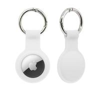 Tech Sense Silicone Case for AirTag - AirTag Holder with Keyring, Scratch-Resistant and Anti-Lost AirTag Keyring for Keys, Bags, Luggage, Pet Collars (White)