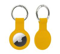Tech Sense Silicone Case for AirTag - AirTag Holder with Keyring, Scratch-Resistant and Anti-Lost AirTag Keyring for Keys, Bags, Luggage, Pet Collars (Yellow)