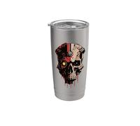 Tech Skull Futuristic Mechanical Skull Bot Future Technology Stainless Steel Insulated Tumbler