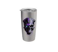 Tech Skull Futuristic Mechanical Skull Bot Future Technology Stainless Steel Insulated Tumbler