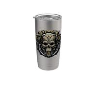 Tech Skull Futuristic Mechanical Skull Bot Future Technology Stainless Steel Insulated Tumbler