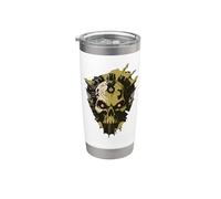 Tech Skull Futuristic Mechanical Skull Bot Future Technology Stainless Steel Insulated Tumbler