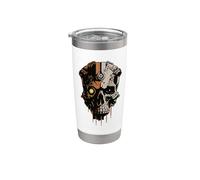 Tech Skull Futuristic Mechanical Skull Bot Future Technology Stainless Steel Insulated Tumbler