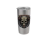 Tech Skull Futuristic Mechanical Skull Bot Future Technology Stainless Steel Insulated Tumbler