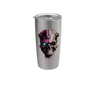 Tech Skull Futuristic Mechanical Skull Bot Future Technology Stainless Steel Insulated Tumbler