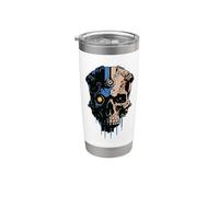 Tech Skull Futuristic Mechanical Skull Bot Future Technology Stainless Steel Insulated Tumbler