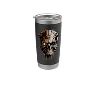 Tech Skull Futuristic Mechanical Skull Bot Future Technology Stainless Steel Insulated Tumbler