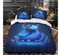 Tech Snake Duvet Cover 3D Design Printed Machine Washable 3 Pieces Bedding Set Zipper digital Art_1 Quilt Cover Hotel Quality All Season for Adults Kids Women Teens Youth Double（200x200cm）